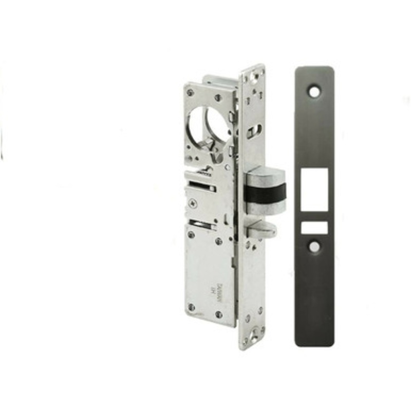 General Lock Mortise Entry Lock, 1-1/8 inch Backset, Narrow Stile Deadlatch, Complete with Flat and Radius Faceplates in Aluminum and Duronodic Finishes