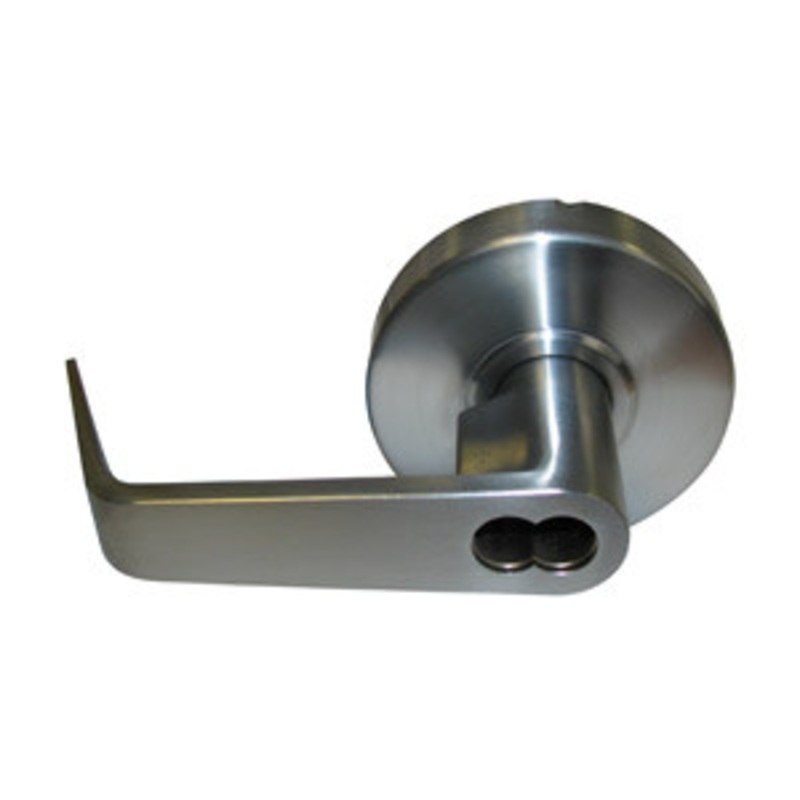 General Lock Storeroom Lock, S Lever Design, US26D  Prepared for SFIC (Less Core), 2-3/4 Backset, Grade 2