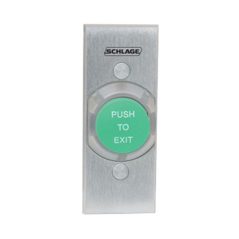 Schlage 623GR-EX-DP-SF-626 Momentary Action DPDT Heavy Duty 1-5/8 Push Button Single Gang (Green Push To Exit)