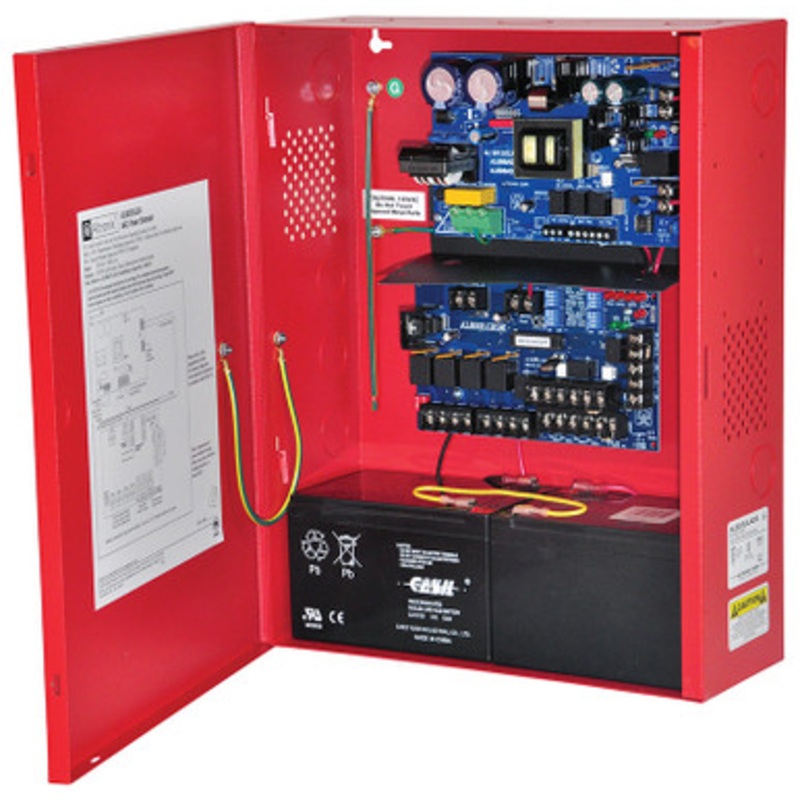 ALTRONIX AL802ULADA NAC Power Supply, 2 Class A or 4 Class B Outputs, 24VDC @ 8A, 120VAC, Red BC400 Enclosure
