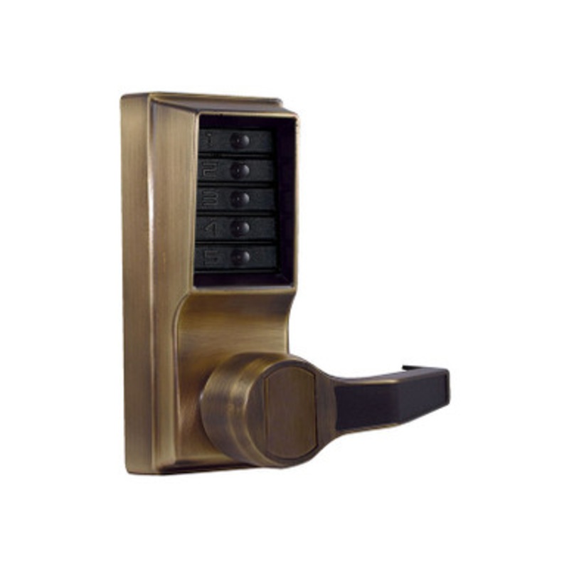 Dormakaba Simplex LR1011-05-41 Pushbutton Lever Lock with no Key Override in Antique Brass