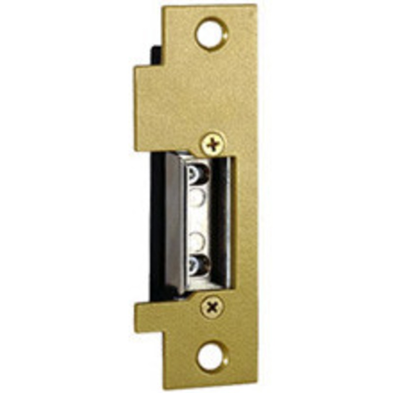 Trine 2009-16-24AC/DC Electric Strike Offset Keeper in Brass
