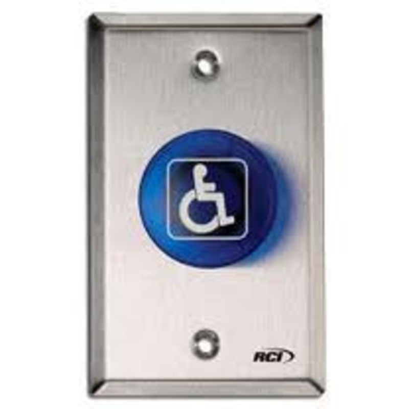 Rutherford Controls RCI 991H-PTD Pneumatic Time Delay Push Button Blue Handicap